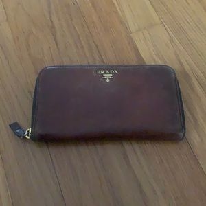 Prada Brown Distressed Wallet